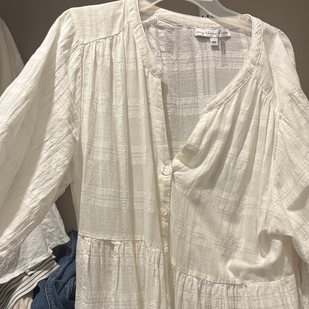 Young Fabulous & Broke Plaid White Tiered Maxi